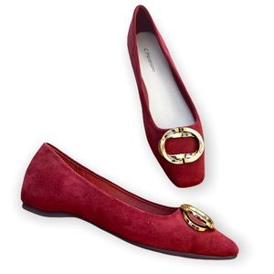 C. Paravano Metal Buckle Red Flat